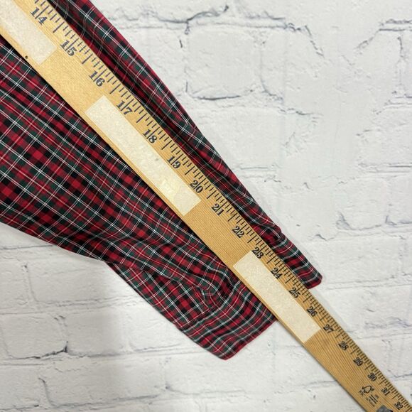 Ralph Lauren Christmas Shirt Men 17.5  34-35 Plaid Pony Red Green Classic Preppy - Picture 10 of 10